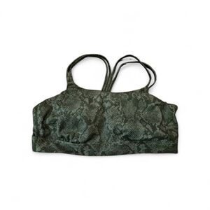 All in Motion black snakeskin print light support Strappy bra size Medium